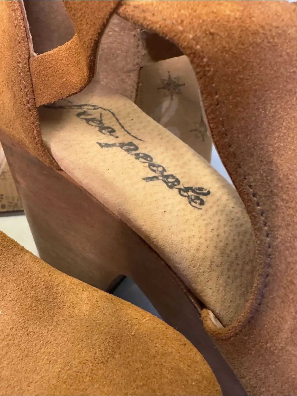 Women’s Suede Ankle Clog in Tan with Buckle Strap by Free People